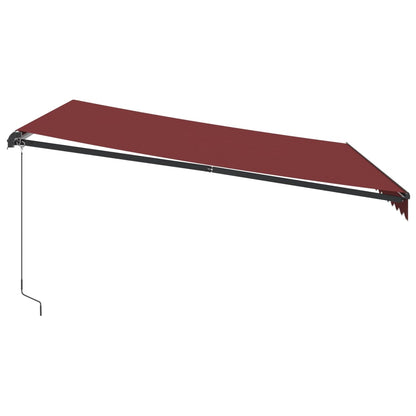 Tenda da Sole Retrattile Manuale con LED Bordò 400x350 cm | homemem39