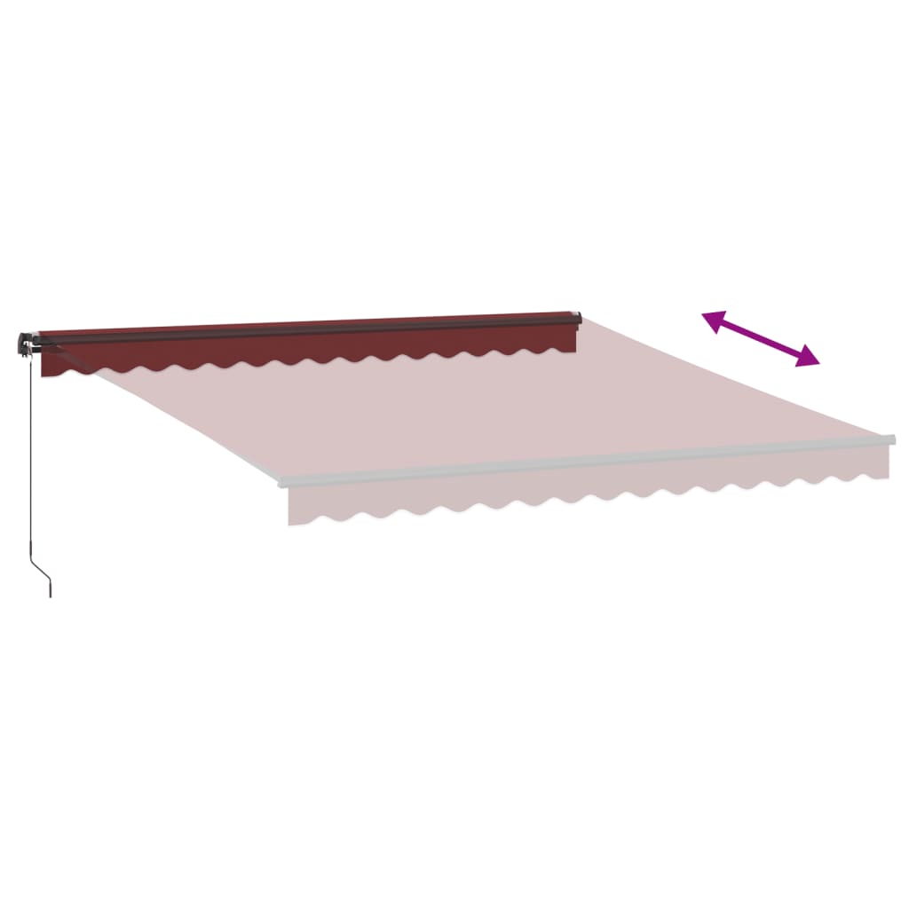 Tenda da Sole Retrattile Manuale con LED Bordò 400x350 cm | homemem39