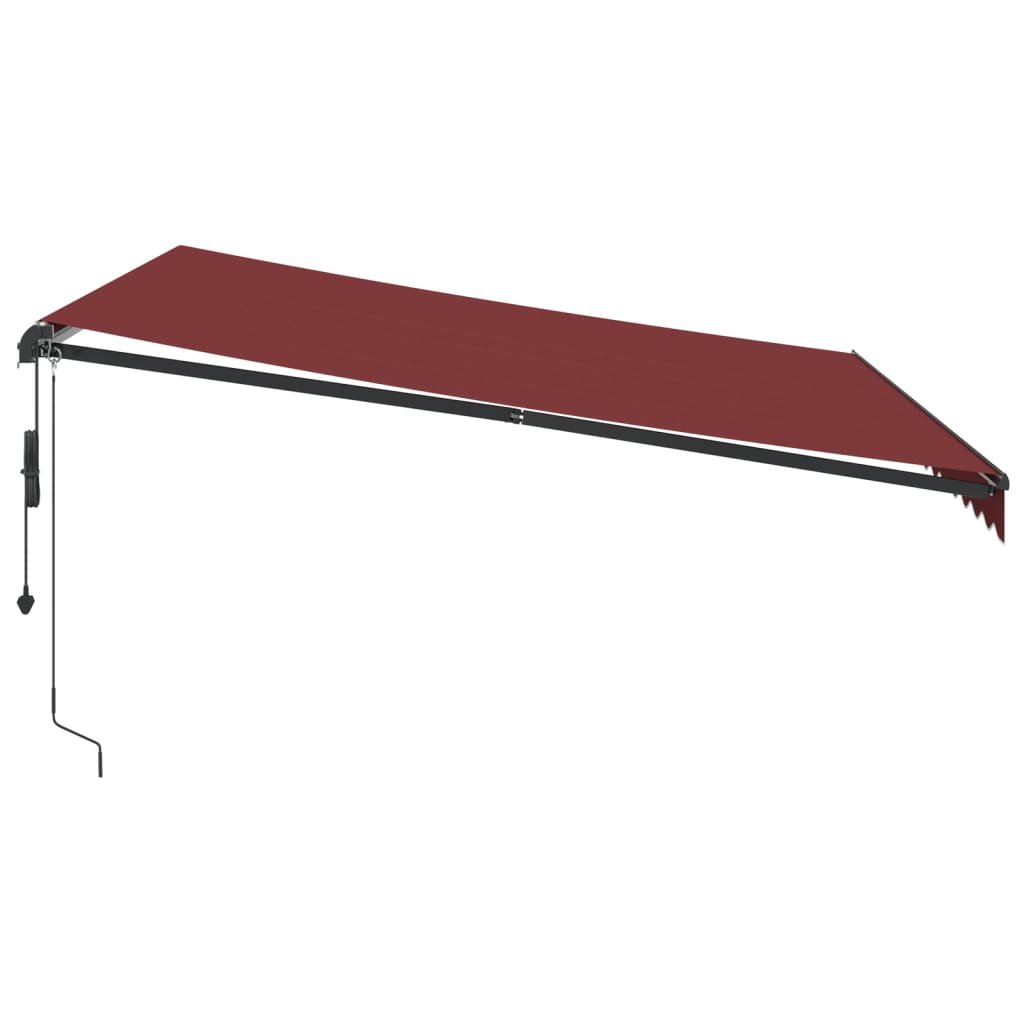 Tenda da Sole Retrattile Automatica con LED Bordò 400x350 cm | homemem39