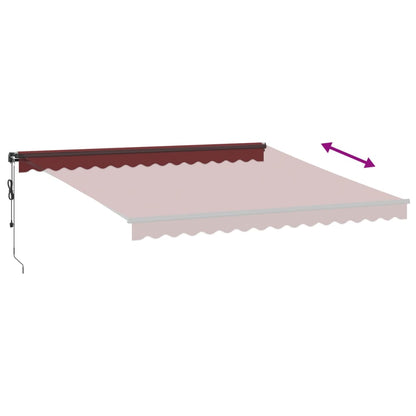Tenda da Sole Retrattile Automatica con LED Bordò 400x350 cm | homemem39