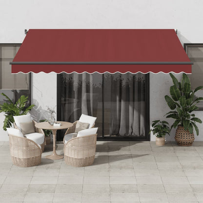 Tenda da Sole Retrattile Automatica con LED Bordò 400x350 cm | homemem39