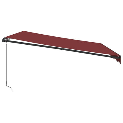 Tenda da Sole Retrattile Manuale con LED Bordò 450x350 cm | homemem39