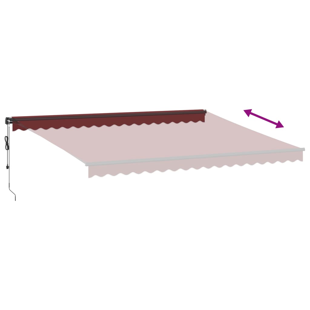 Tenda da Sole Retrattile Automatica con LED Bordò 450x350 cm | homemem39