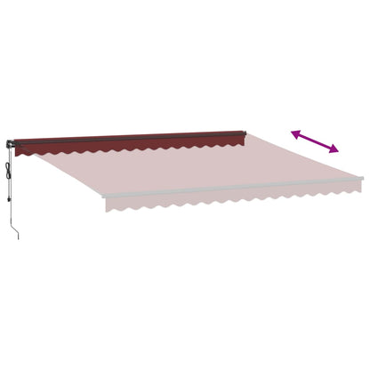 Tenda da Sole Retrattile Automatica con LED Bordò 450x350 cm | homemem39