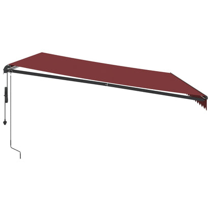 Tenda da Sole Retrattile Automatica con LED Bordò 500x350 cm | homemem39