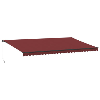Tenda da Sole Retrattile Manuale con LED Bordò 600x350 cm | homemem39