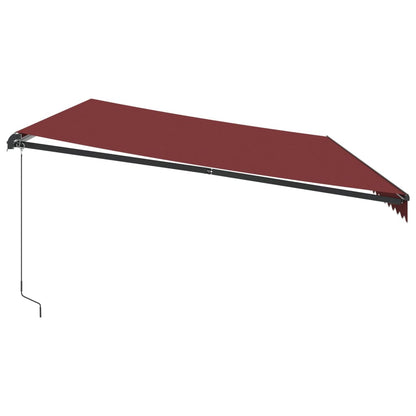 Tenda da Sole Retrattile Manuale con LED Bordò 600x350 cm | homemem39