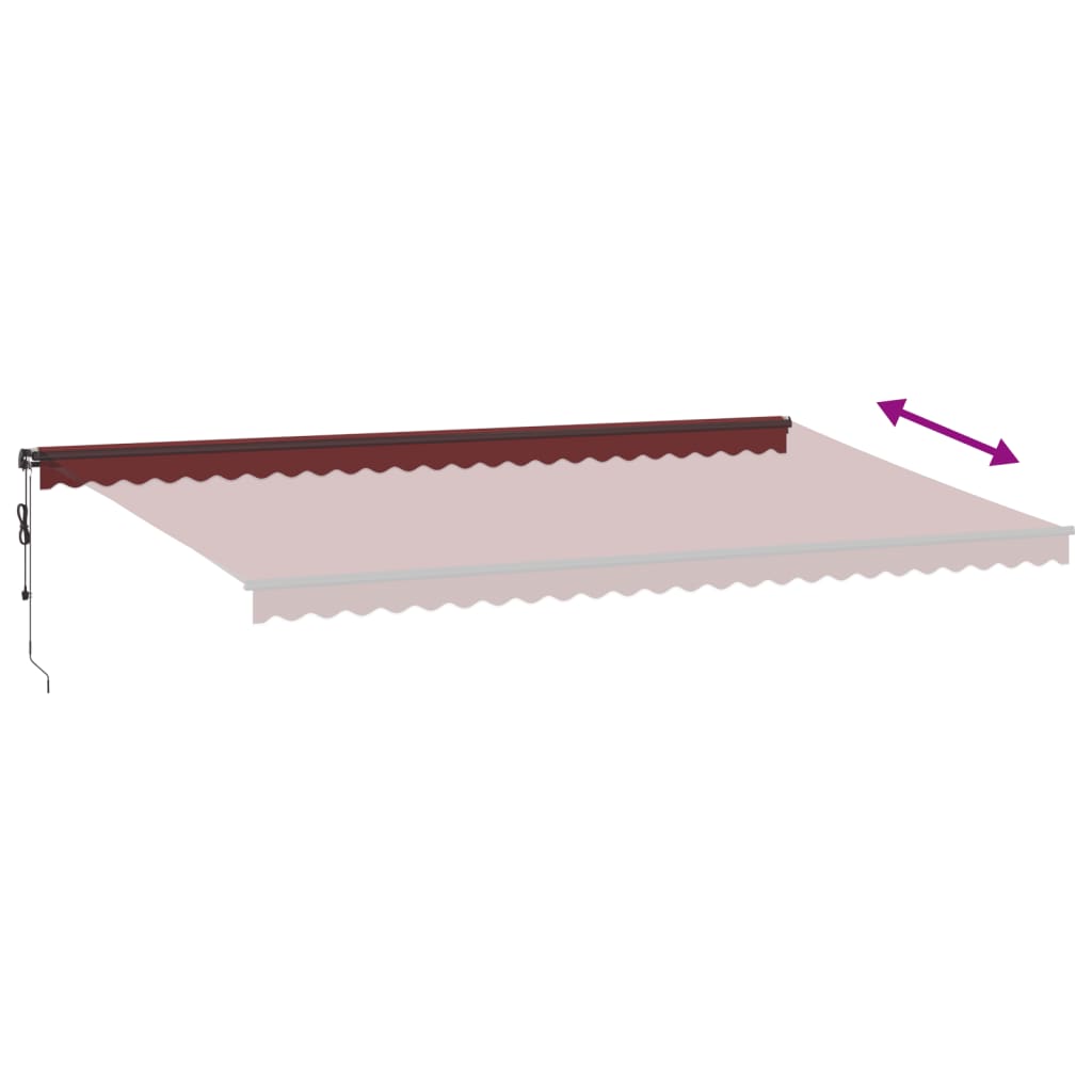 Tenda da Sole Retrattile Automatica con LED Bordò 600x350 cm | homemem39