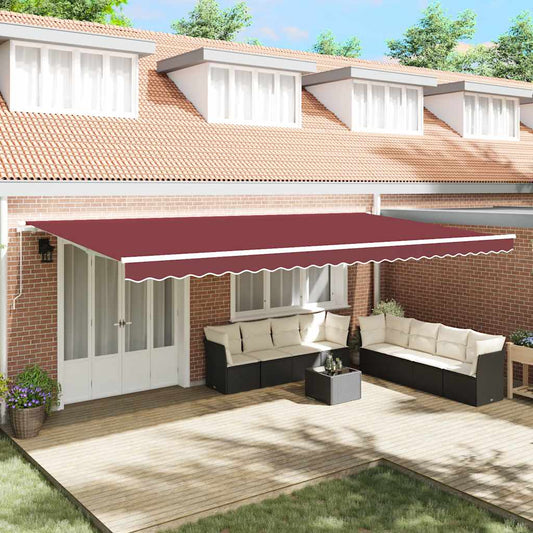 Tenda da Sole Retrattile Manuale Bordò 600x300 cm | homemem39