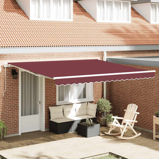 Tenda da Sole Retrattile Manuale Bordò 400x300 cm | homemem39