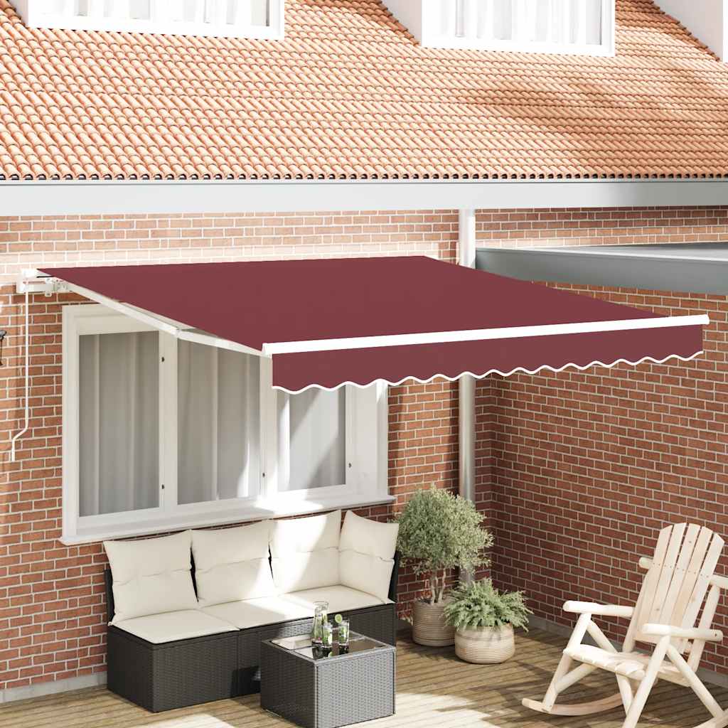 Tenda da Sole Retrattile Manuale Bordò 300x250 cm | homemem39