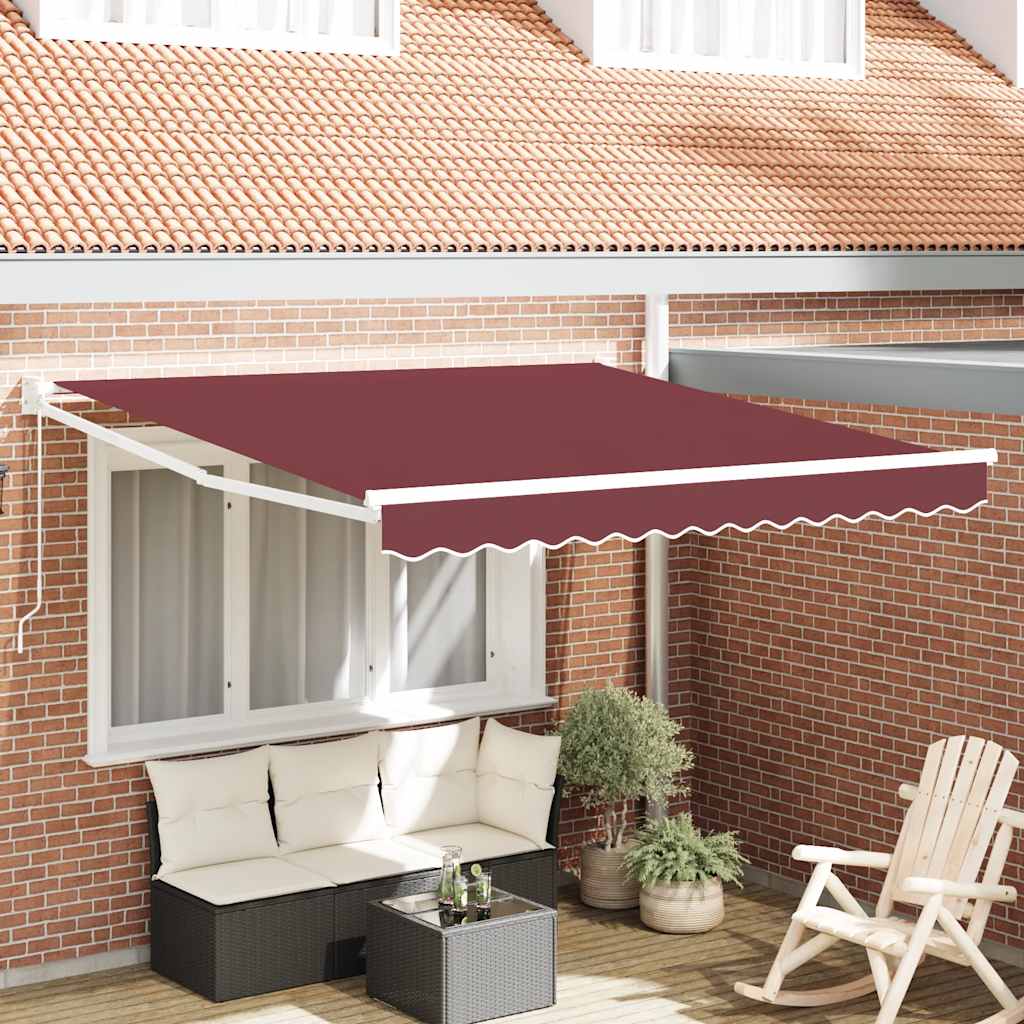 Tenda da Sole Retrattile Manuale Bordò 300x250 cm | homemem39