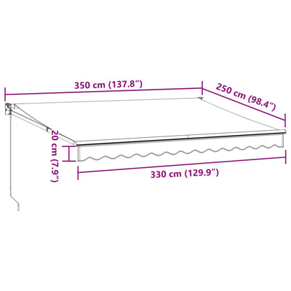 Tenda da Sole Retrattile Manuale Bordò 350x250 cm | homemem39