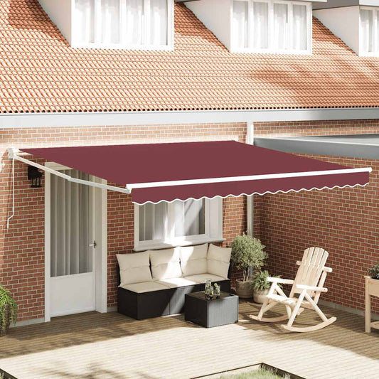 Tenda da Sole Retrattile Manuale Bordò 400x300 cm | homemem39