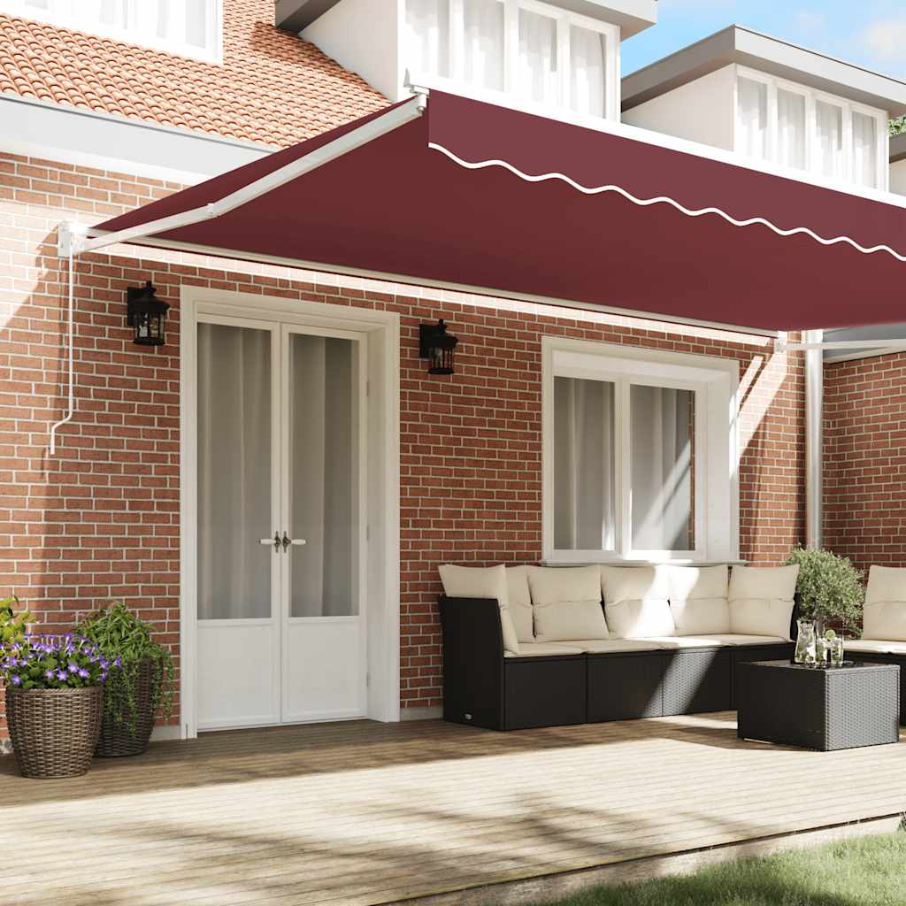 Tenda da Sole Retrattile Manuale Bordò 500x300 cm | homemem39