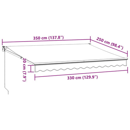 Tenda da Sole Retrattile Manuale Bordò 350x250 cm | homemem39