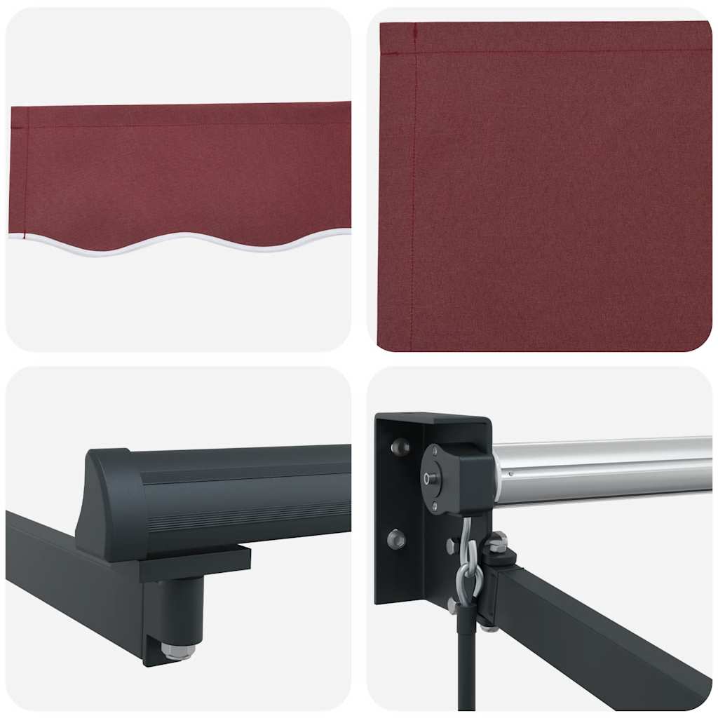 Tenda da Sole Retrattile Manuale Bordò 450x300 cm | homemem39