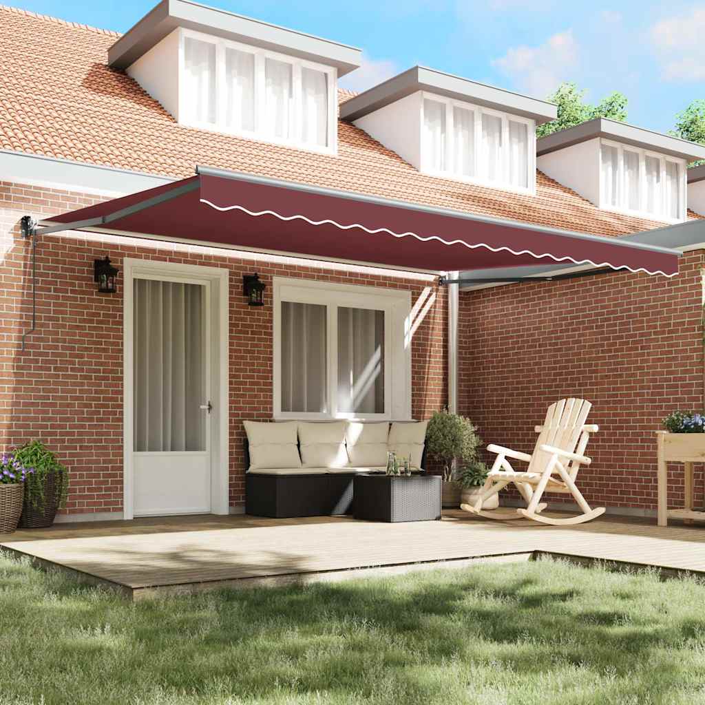 Tenda da Sole Retrattile Automatica Bordò 450x300 cm | homemem39