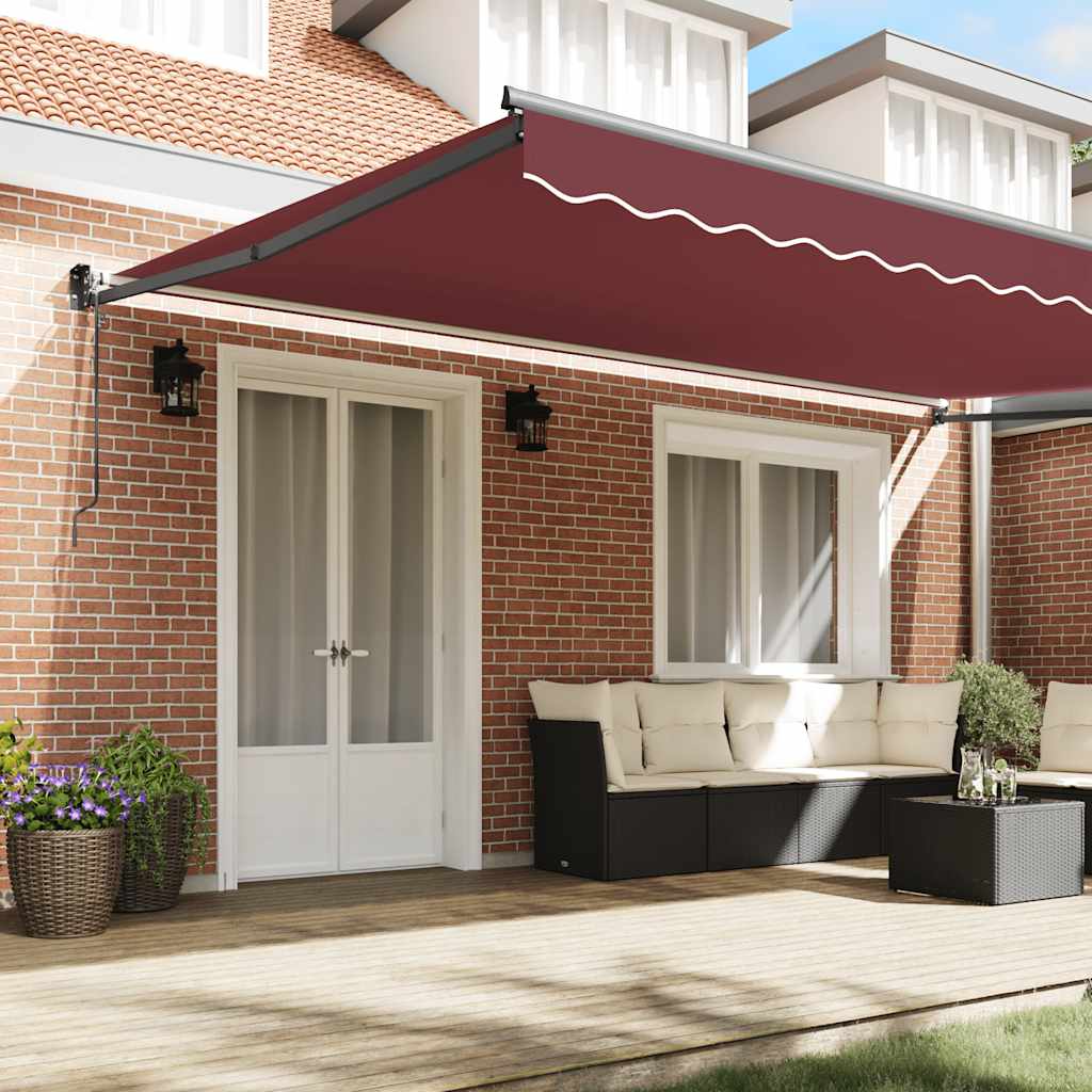 Tenda da Sole Retrattile Automatica Bordò 500x300 cm | homemem39