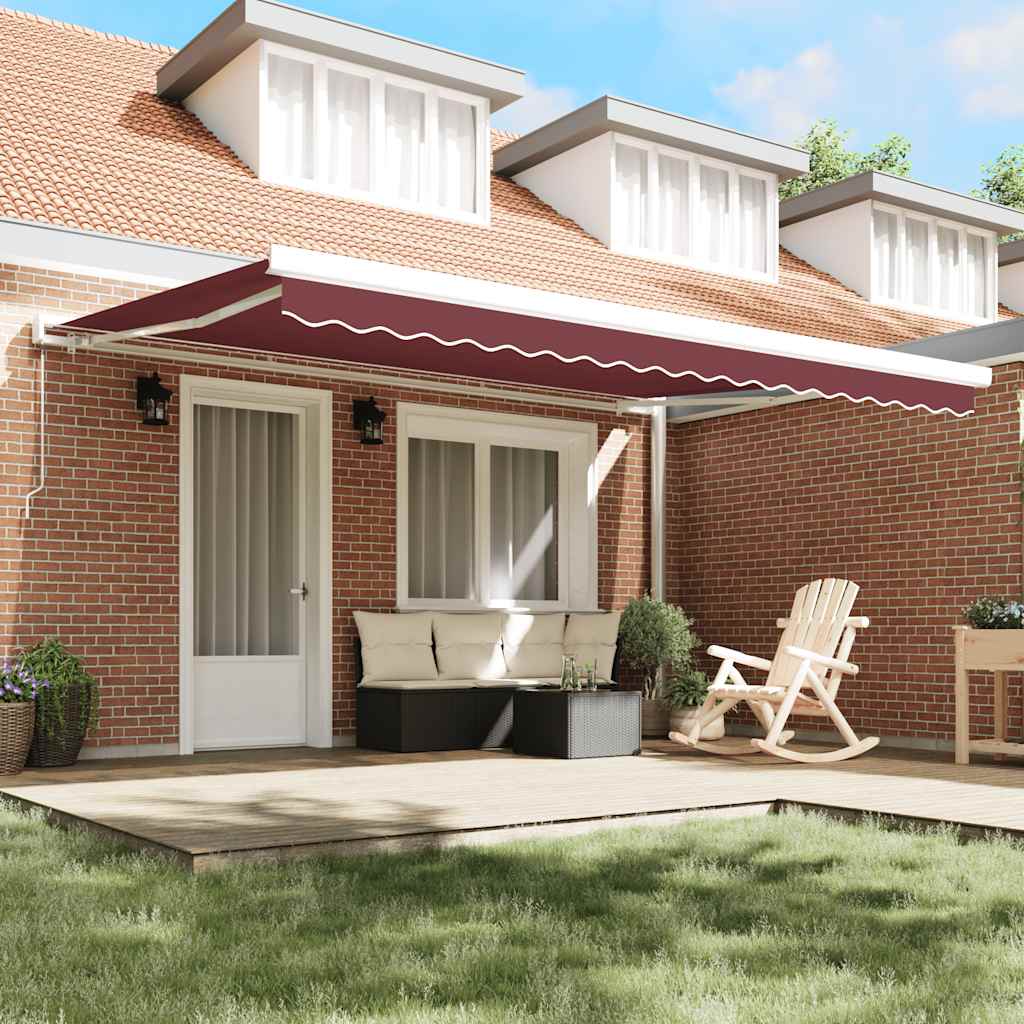 Tenda da Sole Retrattile Manuale Bordò 450x300 cm | homemem39