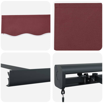 Tenda da Sole Retrattile Manuale Bordò 450x300 cm | homemem39