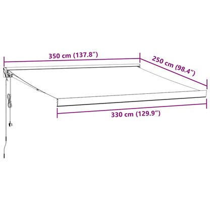 Tenda da Sole Retrattile Automatica Bordò 350x250 cm