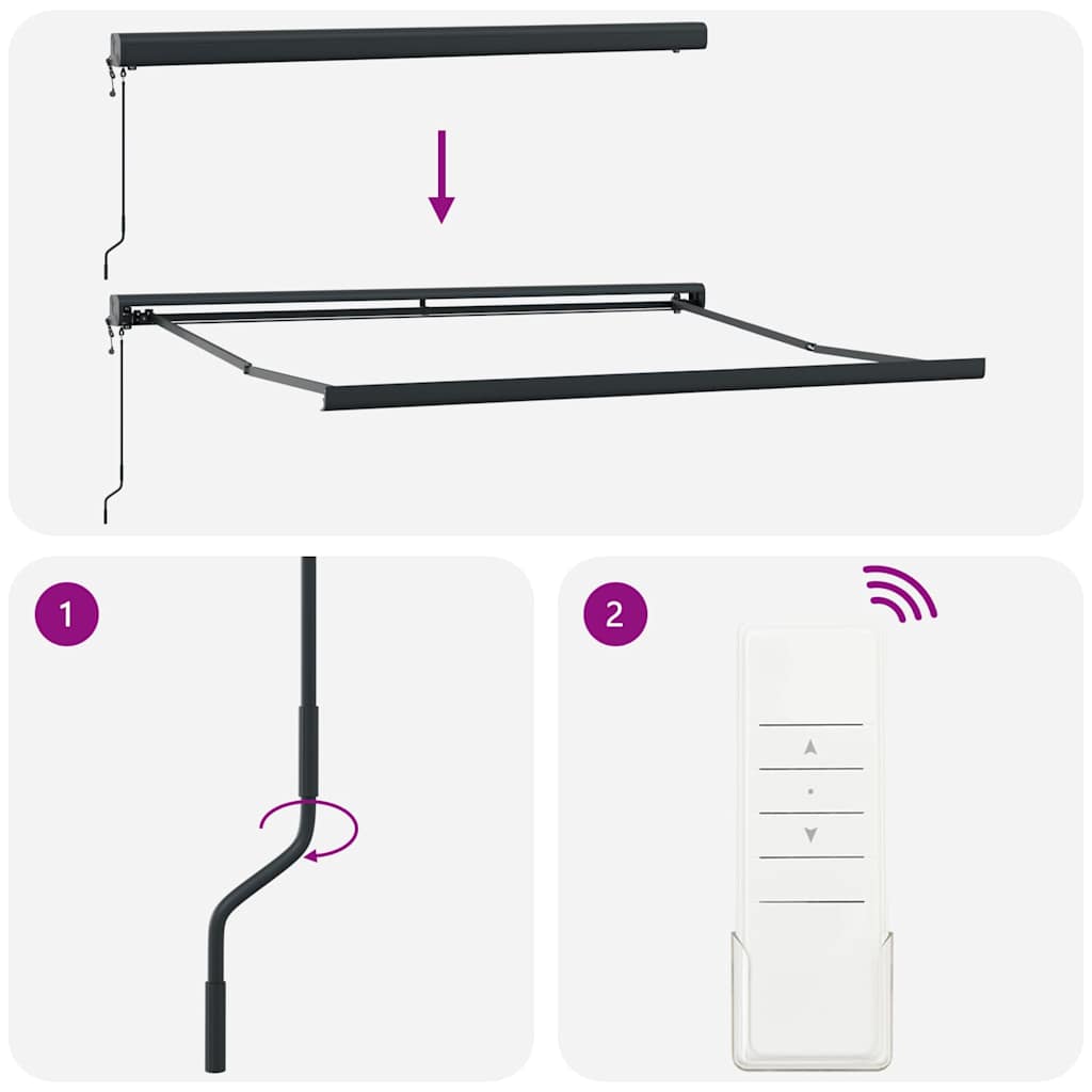 Tenda da Sole Retrattile Automatica Bordò 300x250 cm