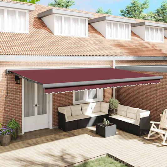 Tenda da Sole Retrattile Automatica Bordò 500x300 cm | homemem39