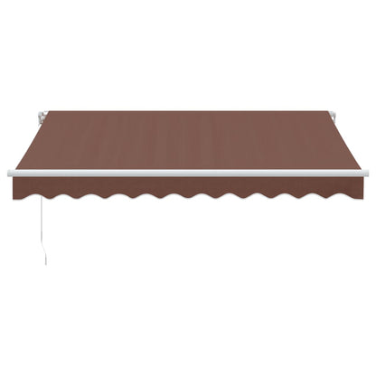 Tenda Retrattile Manuale con LED 300x250cm Marrone - homemem39