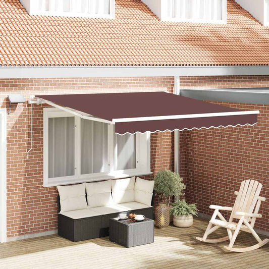 Tenda Retrattile Manuale con LED 300x250cm Marrone