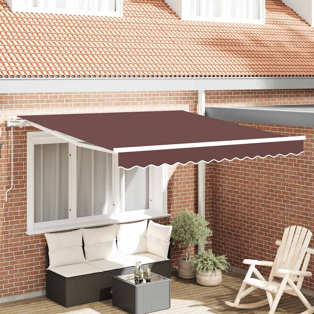Tenda da Sole Retrattile Automatica Marrone 300x250 cm