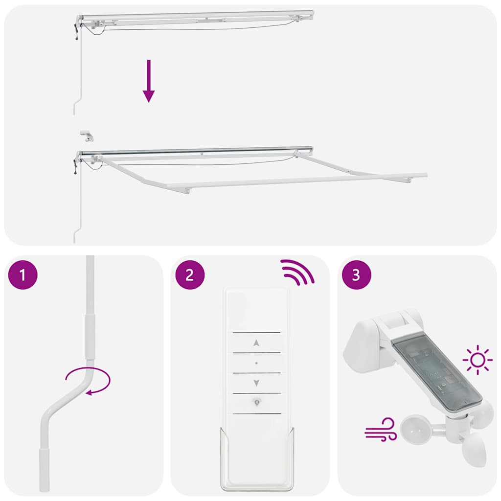 Tenda da Sole Retrattile Automatica con LED Marrone 300x250 cm | homemem39