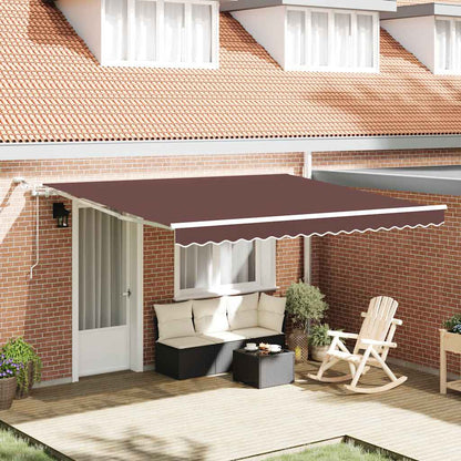 Tenda da Sole Retrattile Automatica con LED Marrone 400x300 cm | homemem39