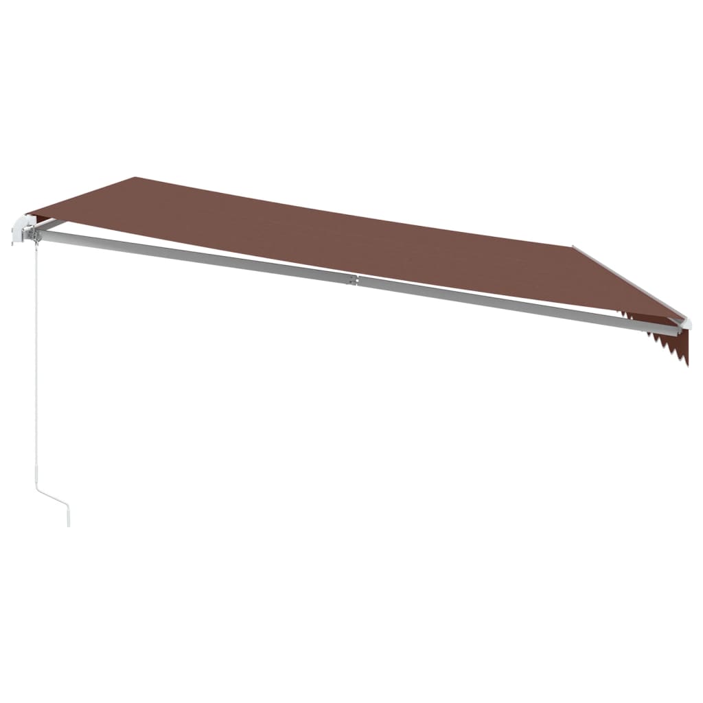 Tenda Retrattile Manuale con LED 450x300 cm Marrone - homemem39