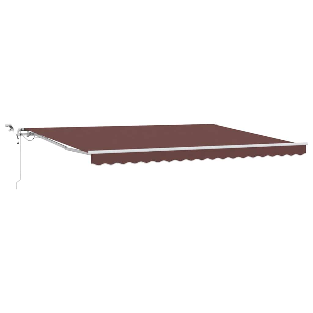 Tenda da Sole Retrattile Automatica con LED Marrone 450x300 cm