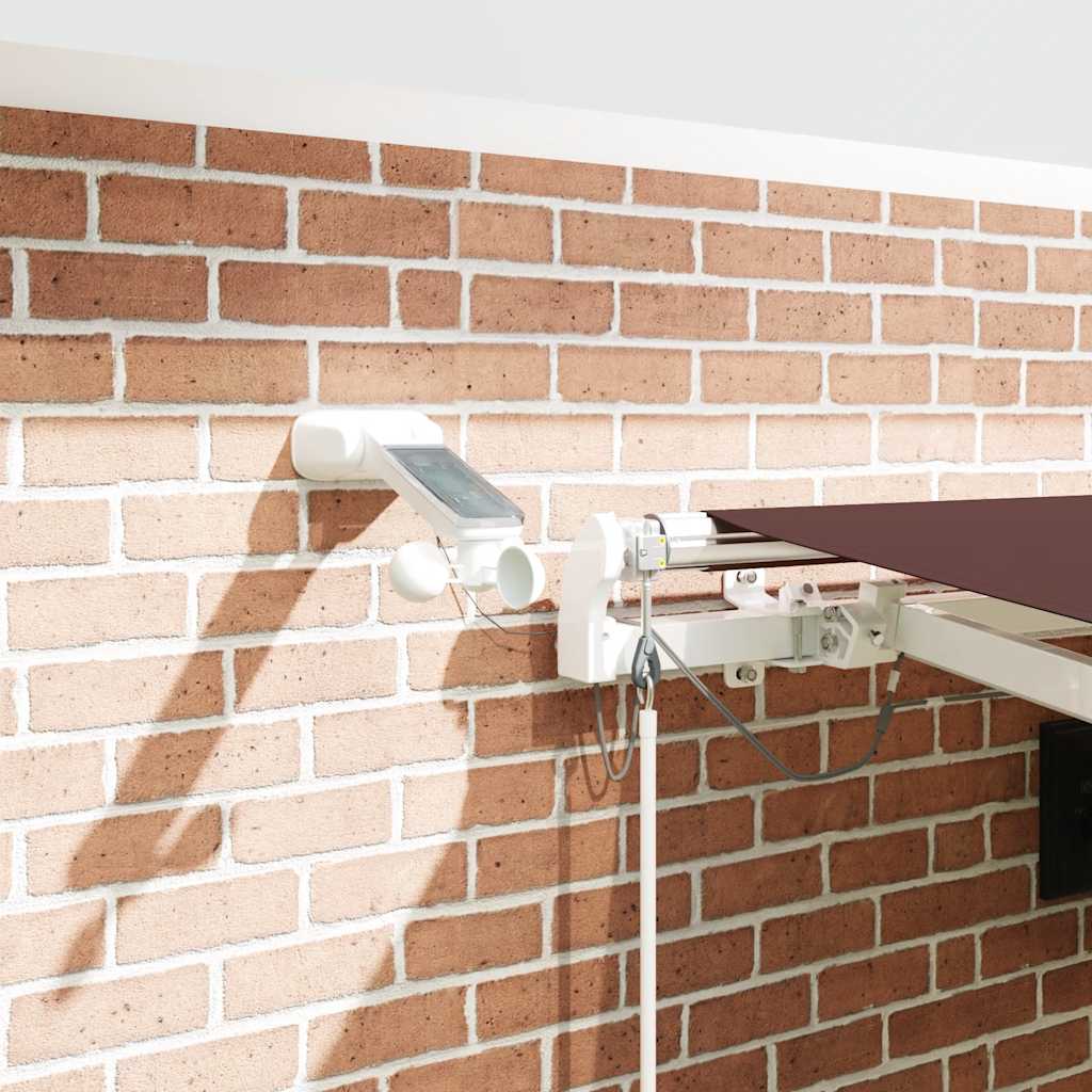 Tenda da Sole Retrattile Automatica con LED Marrone 450x300 cm