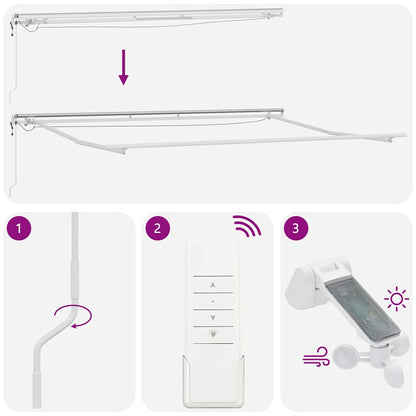 Tenda da Sole Retrattile Automatica con LED Marrone 450x300 cm | homemem39