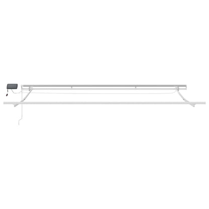 Tenda da Sole Retrattile Manuale con LED Marrone 500x300 cm