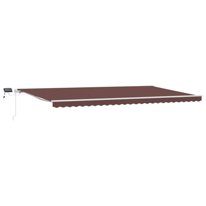 Tenda da Sole Retrattile Manuale con LED Marrone 600x300 cm | homemem39