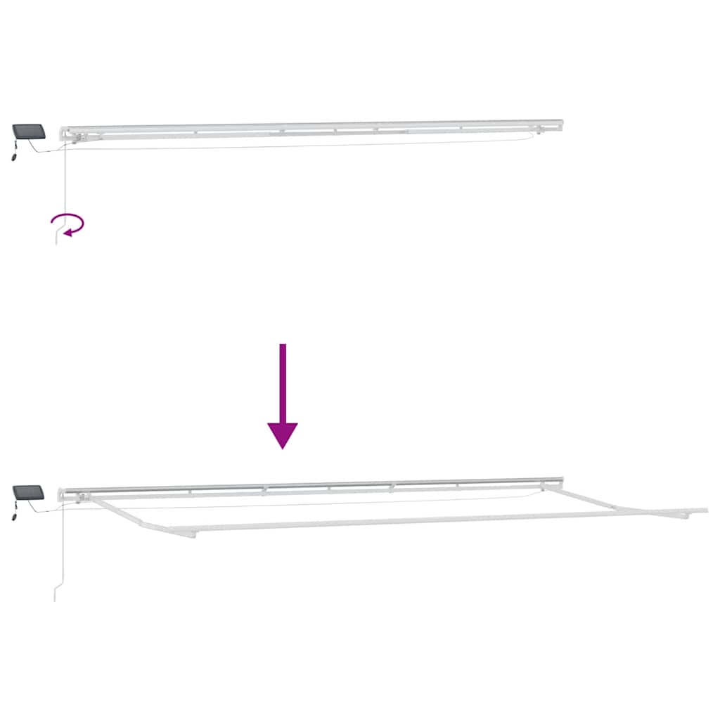 Tenda da Sole Retrattile Manuale con LED Marrone 600x300 cm | homemem39