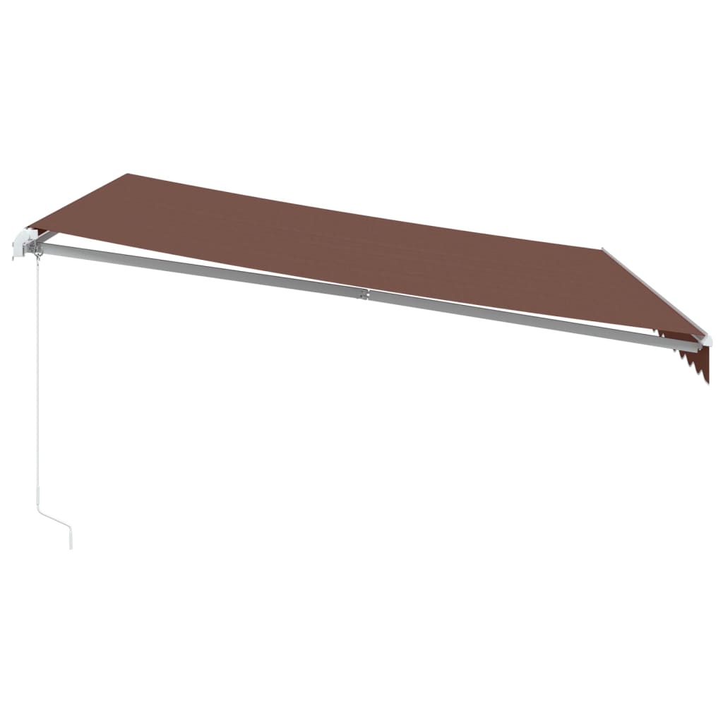 Tenda da Sole Retrattile Manuale con LED Marrone 400x350 cm