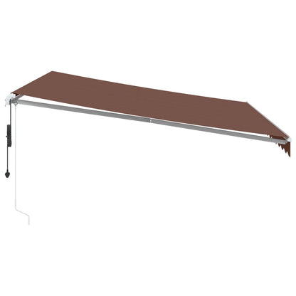 Tenda da Sole Retrattile Automatica con LED Marrone 400x350 cm | homemem39