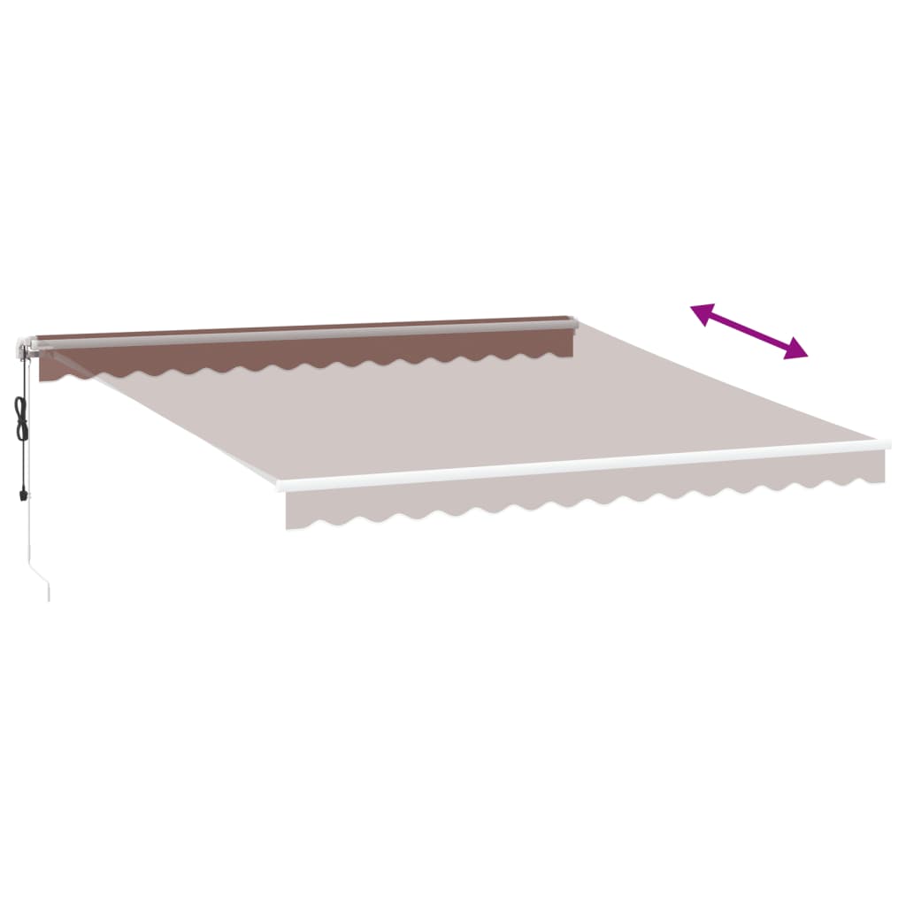 Tenda da Sole Retrattile Automatica con LED Marrone 400x350 cm | homemem39