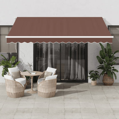 Tenda da Sole Retrattile Automatica con LED Marrone 400x350 cm | homemem39