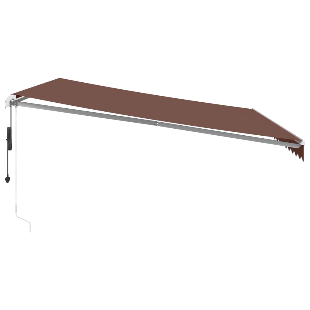 Tenda da Sole Retrattile Automatica con LED Marrone 450x350 cm | homemem39