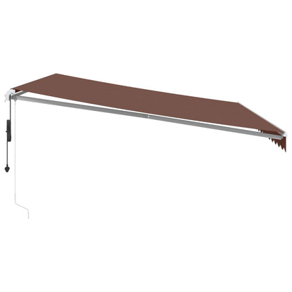 Tenda da Sole Retrattile Automatica con LED Marrone 450x350 cm | homemem39