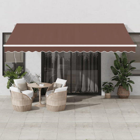 Tenda da Sole Retrattile Automatica con LED Marrone 450x350 cm | homemem39
