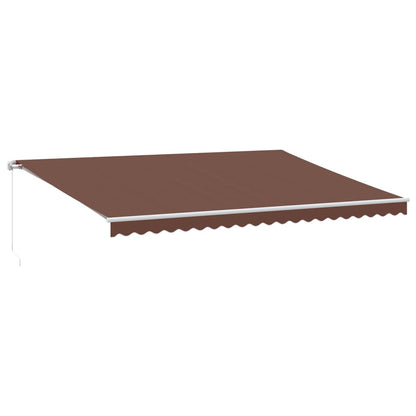 Tenda da Sole Retrattile Manuale con LED Marrone 500x350 cm | homemem39