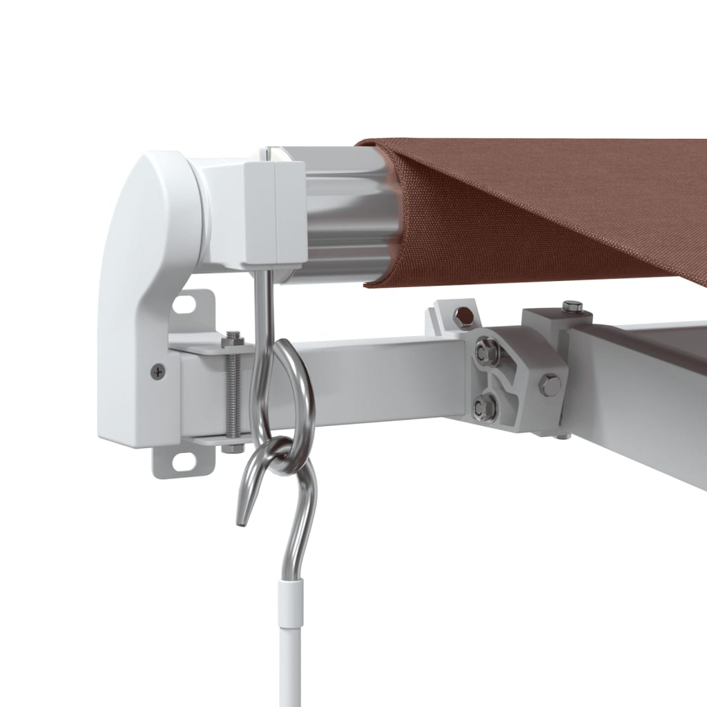 Tenda da Sole Retrattile Manuale con LED Marrone 500x350 cm | homemem39