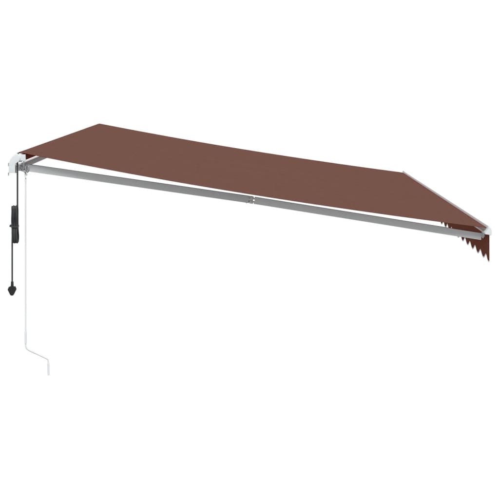 Tenda da Sole Retrattile Automatica con LED Marrone 500x350 cm | homemem39